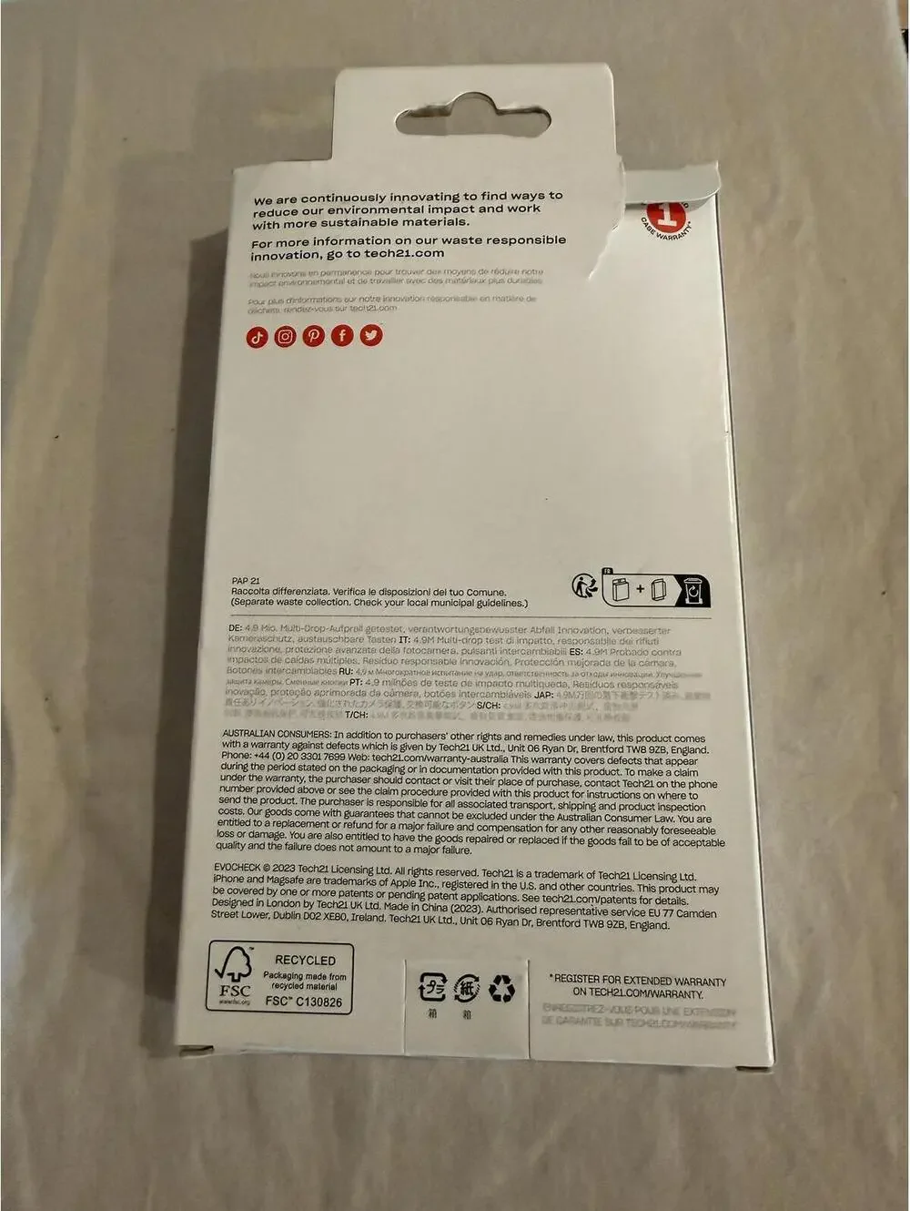 Tech21 Evocheck iPhone 15 Pro case